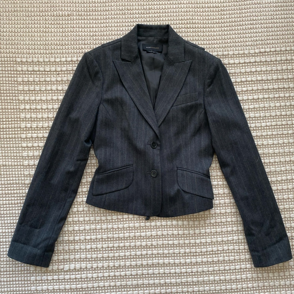 Women's Dark Gray Pinstripe Blazer